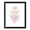 Flower Line Drawing Black Framed Print Under Plexiglass